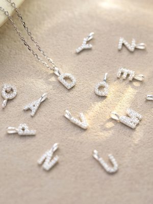 S925 sterling silver your name is full of 26 jewelry English letters silver pendant Joker necklace clavicle