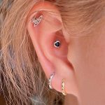 Sleep-free ear-picking bone stud earrings micro-inlaid zircon plain ring full-body 925 sterling silver plated 18K gold stacked all-match earrings