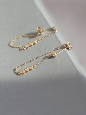 Bubbles ~ S925 Sterling Silver 14K Gold Earrings Swaying and Shining Zircon Small Round Diamond Earrings Earrings Earrings Daily HME