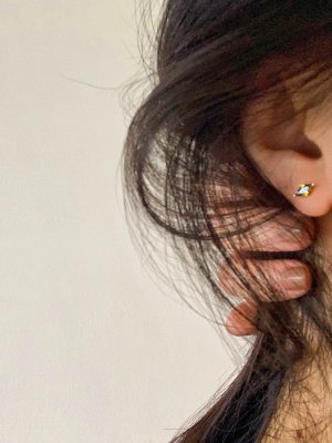 S925 Sterling Silver Plated 14K Gold Olive Green Horse Eye Earrings Women's Elegant All-match Green Zircon Earrings Premium