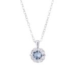 color: Blue zircon necklace] / Style: Silver