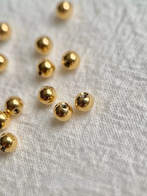S925 Sterling Silver Plated K Gold Platinum Thread Earrings Round Bead Ear Plug Screw Earrings Jewelry DIY Accessories HME