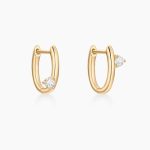 Simple Love ~ S925 Silver Plated 18K Gold Earrings Minimal Advanced Asymmetric Zircon Earrings