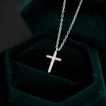 color: Silver Diamond Cross Necklace