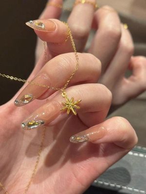 S925 Sterling Silver Plated 14K Gold Bamang Star Necklace Women's Design All-match Exquisite Clavicle Chain Ouni Na