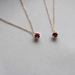925 sterling silver plated 18K gold garnet red zircon fashion pendant necklace clavicle chain gift women vintage exquisite