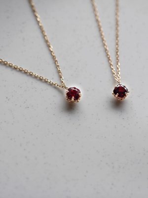 925 sterling silver plated 18K gold garnet red zircon fashion pendant necklace clavicle chain gift women vintage exquisite
