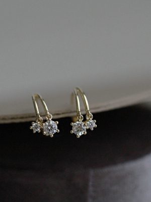 S925 sterling silver smart tassel ear ring CHIC wind ear hole female shiny zircon earrings bath sleep without picking
