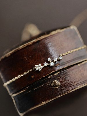 S925 Sterling Silver Plated 18K Gold Star Necklace Women's Sky Star Sky Design Fashion Five-pointed Star Plated Clavicle Chain
