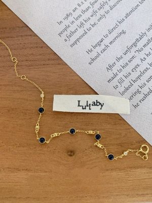 Midsummer Night ~ French Sapphire Fine Bracelet S925 Silver Plated 18K Gold Light Luxury Japanese Delicate Fresh