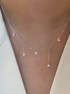Meteor Ripper ~ S925 Silver Plated 18K Gold Zircon Necklace Clavicle Chain ins Simple Stacked Light Luxury Gift HME