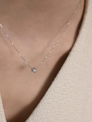 Direct S925 Sterling Silver Gold Plated Diamond Pendant Necklace Women's Light Luxury Simple Style Exquisite Collarbone Chain Ouni Na