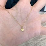 Small Love Frosted 925 Sterling Silver Plated 18K Gold Brushed Peach Heart Necklace Women's Simple Design Clavicle Chain Necklace Chain