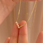 Necklace V-shaped Pearl Necklace Women's 925 Silver Plated 18K Gold Entry Luxury High-end Elegant Design Ins All-match Collarbone Chain