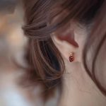 S925 Sterling Silver Plated 14K Kingson Sugar Planet Milan Rose Red Garnet Vintage Court Fashion Light Luxury Earrings Ouni Na
