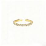 color: 14K Gold-Full Diamond / size: Open Ring