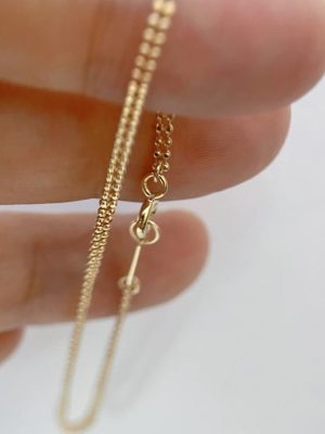 Bean Beads 925 Sterling Silver Plated 18K Gold Minimalist Glittering Double-Layer Beads Beads Beads Chain Bracelet Can be Stacked and Wearable for Daily Wear