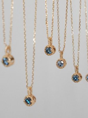 Secret Realm ~ S925 Sterling Silver Plated 18K Gold Klein Blue Zircon Pendant Necklace Female Commuter Clavicle Chain HME
