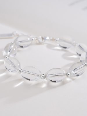 S925 Sterling Silver Ice White Crystal Bracelet Women's Korean-style Simple Design High-grade Little Red Book Bracelet