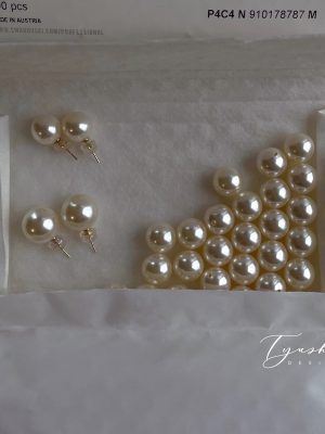 Populist large round bright pearl beads S925 silver gold-plated sterling silver earrings vintage high-end female earrings HME