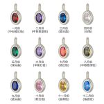 color: White gold pendant / Style: January (Medium Pomegranate Zirconium)