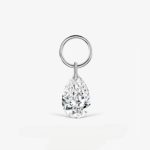 color: White gold teardrop stone single