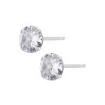 color: Round Stud Earrings [Silver]] / Style: 4mm