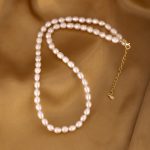 color: Pearl Necklace / Style: White gold (single pendant + button)