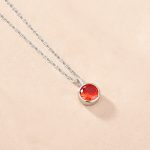 color: Orange (July) / Style: white gold