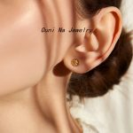 S925 Sterling Silver Plated 14K Gold Compass Star Earrings Women's Korean Style Simple Elegant Eight Mans Star Earrings Silver Ouni Na