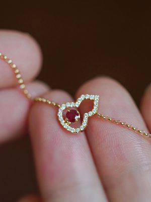 Body protection gourd ~ S925 sterling silver plated 18K gold bracelet female zircon gourd shape hollow fashion personality luxury HME