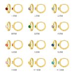 color: 12 birthstone ear buckle (12 pairs) / Style: white gold
