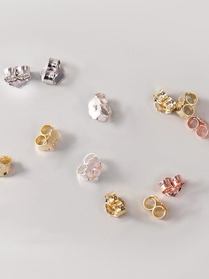 DIY accessories wholesale 925 sterling silver earrings earplugs Korean version of the ear buckle stall women's earplugs mix and match all-match silver jewelry