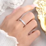 color: Silver brushed ring [narrow version]] / size: Opening adjustable