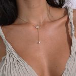 S925 Sterling Silver Plated 14K Gold Four-leaf Clover Diamond Stacked Y Necklace Women's Simple High-grade Clavicle Chain Ouni Na