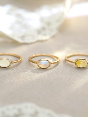 S925 Sterling Silver Japanese Style Simple Oval Ring Women's Fashion Retro Lavolite Finger Ring Design Trendy Ring