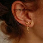 S925 sterling silver gold plated exquisite simple ins style design high bow tassel earrings Ouni Na