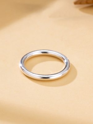 S990 Foot Silver Basic Pin Ring Gap Closed Ring Fashionable All-match Simple Handmade Minimalist Gap Ring