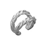 color: Double-layer twisted ear bone clip / Style: White gold (single pack)