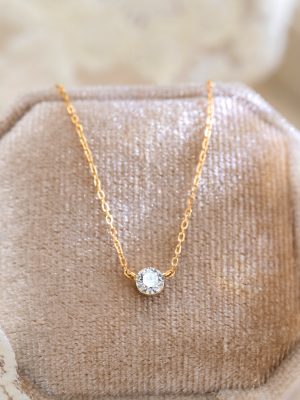 S925 Sterling Silver Mermaid's Tears Mosang Diamond Necklace Women's Light Luxury Simple Collarbone Chain Commuter Versatile Classic Jewelry