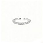 color: White Gold-Full Diamond / size: Open Ring