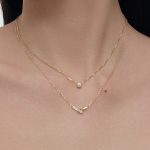 Mini Classic Bubble 925 Silver Plated 18K Gold Super Flash Single Diamond Bubble Necklace Minimalist Light Luxury Clavicle Chain Stacked to Wear
