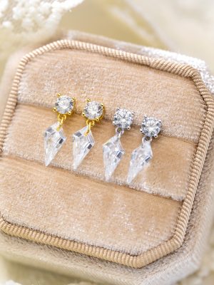 S925 Sterling Silver Super Flash Diamond Tassel Zircon Earrings Women's Simple Elegant Cool All-match Distinctive Earrings