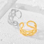 color: white gold / size: Opening adjustable