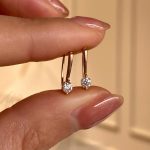 S925 Sterling Silver Plated 14K Gold Classic One Drill Ear Hook Women's Japanese All-match Commuter Earrings Ouni Na