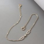 925 Sterling Silver Plated 18K Gold Bracelet Women's Oval Inlaid Round Diamond Design High-end Elegant Fashion Flow