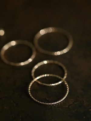 S925 Sterling Silver Plated 14K Gold Simple Car Flower Extremely Fine Shiny Ring Fashionable Japanese and Korean Small Fresh Stacked Finger Ring Women HME