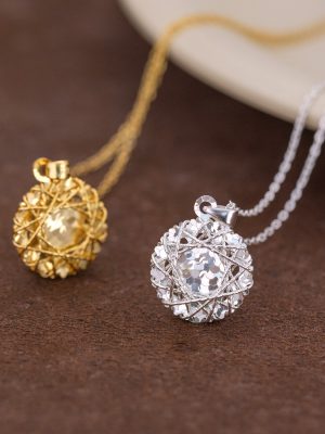 S925 Sterling Silver Splash Ice Ice Woven Dream Net Necklace Women's Woven Pendant Light Luxury Fashionable Elegant All-match Clavicle Chain