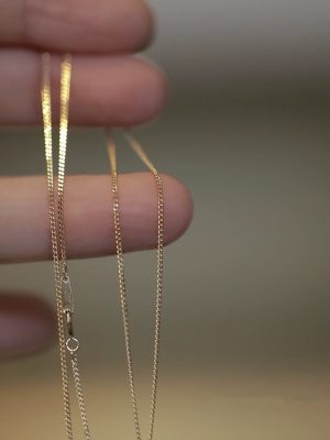 S925 Sterling Silver Plated 14K Gold Super Flash Classic All-match Side Chain Clavicle Chain Women's Necklace Extra Fine Adjustable Plain Chain