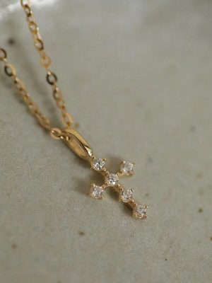 S925 Silver Plated 14K Gold Exquisite Japanese Cross Pendant Minimalist Mini Light Luxury Pendant Daily Commuter HME